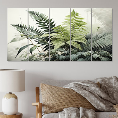 Ferns Topaz Reflections - ensemble d'art mural floral en métal
