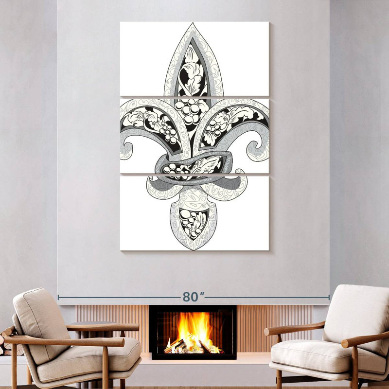 Fleur de lys ornée Kerner, H 74 po x l 48 po