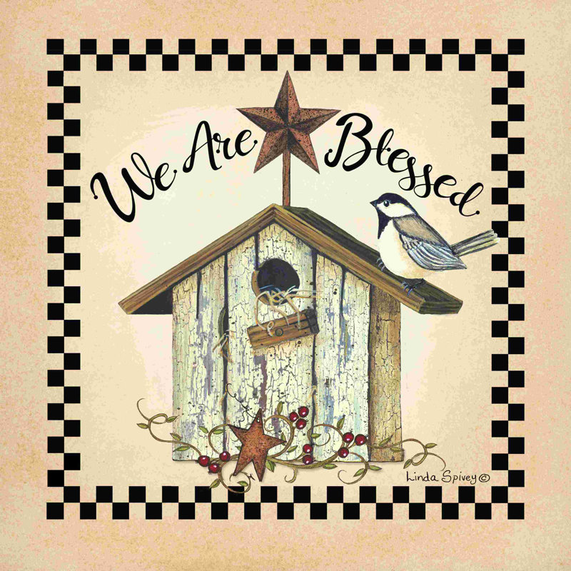 «We Are Blessed Birdhouse» par Linda Spivey, impression, H 12 po x l 12 po, Non, Toile tendue