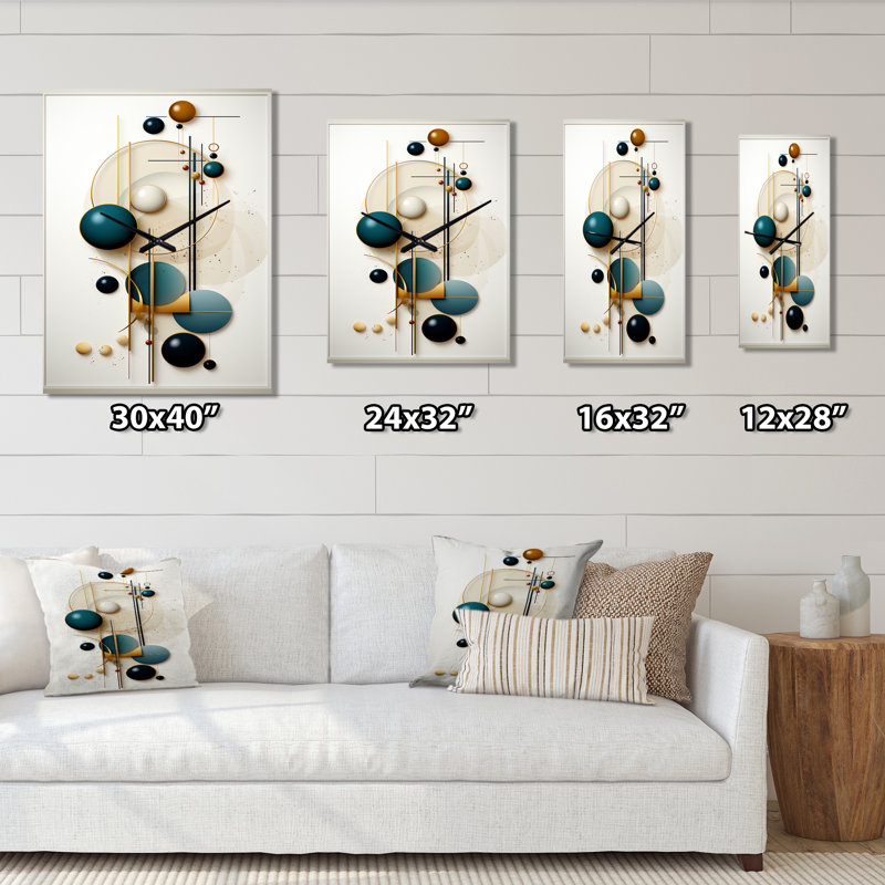 Horloge murale abstraite Sweet Sweet Serenity, H 32 po x l 16 po x P 1 po