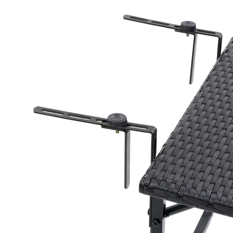 Aalliyah Wicker/Rattan Outdoor Folding Balcony Table