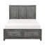 Lit plateforme gris avec rangement pour grand lit, grand lit rustique sophistiqué et options attrayantes