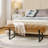 Anahli 52.5'' Wide Channel Tufted Design Vegan Leather Bench-49797038