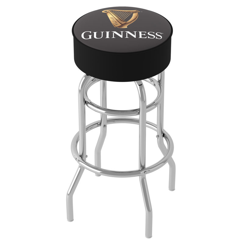 Swivel Upholstered Counter Stool with Metal Frame