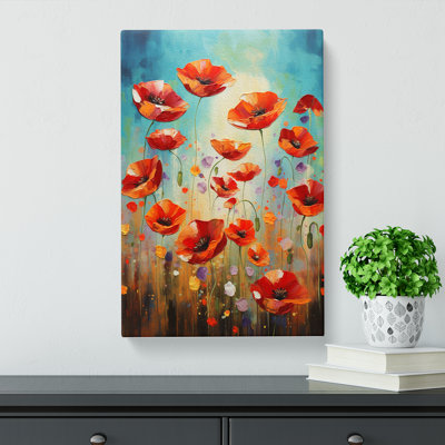 Poppy Field Abstract - Wrapped Canvas