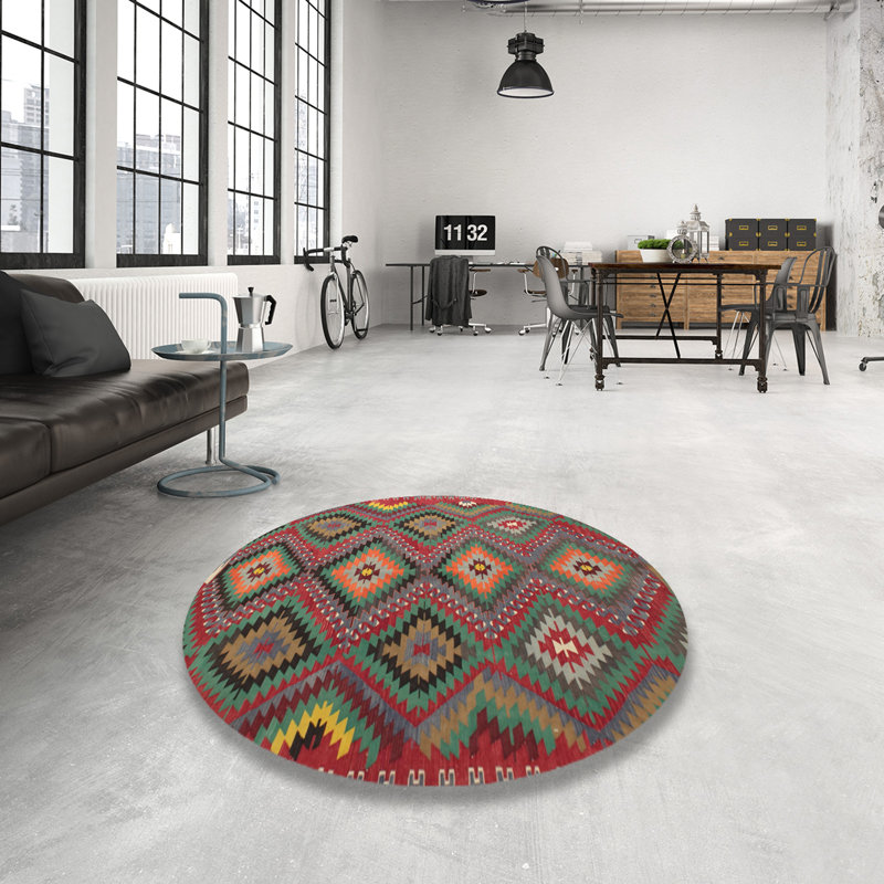 Southwestern Indoor Rug, Round 7'
