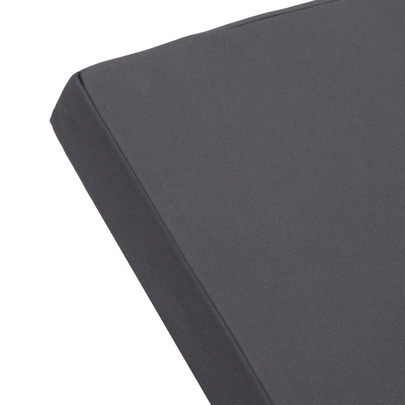 Water- Chaise Lounge Mat - Dark Grey Foam Filled Hook And Loop Attachments 27.75W X 75.55D 3.92H Contemporary Style / Pillow Filling With Tie Straps
