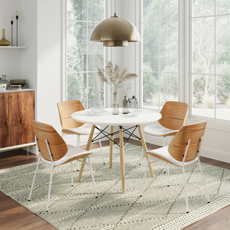 Irina Bent Wood Dining Chair, White/Oak