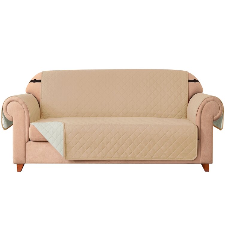 Reversible Non-Slip Box Cushion Sofa Slipcover Symple Stuff Fabric: Turquoise, Size: 63 H x 78 W x 22 D