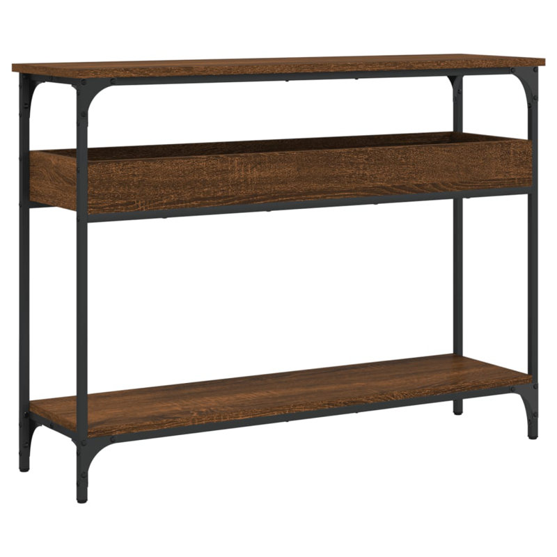 Wareesha Console Table, Brown Oak, 29.5" H x 39.4" W x 11.4" D 