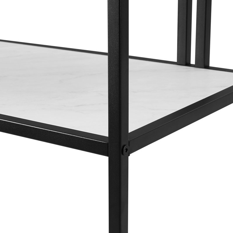 Helfer Geometric Bookcase, White Faux Marble