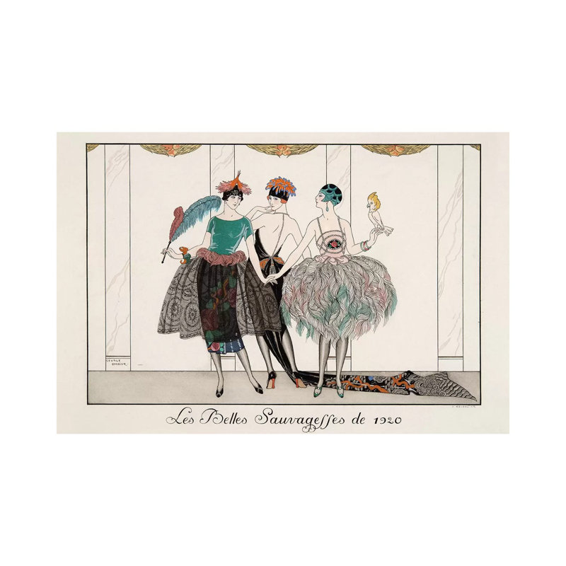 Les Belles Sauvagesses De 1920, Engraving By H. Reidel, 1920 by George Barbier - Wrapped Canvas Painting