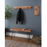 Ratcliff Industrial Solid Wood Metal Hairpin Live Edge Wall Mounted Coat Hook And Bench