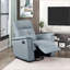 Fauteuil inclinable, pivotant et coulissant, fauteuil inclinable manuel de luxe en cuir grainé bleu royal | Bleu royal | Bois massif, structure en contreplaqué-1857414209