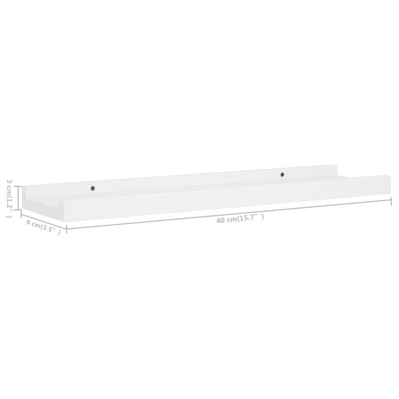 Foust 2 Piece Straight Floating Shelf, 1.2" H x 15.75" W x 3.5" D, White