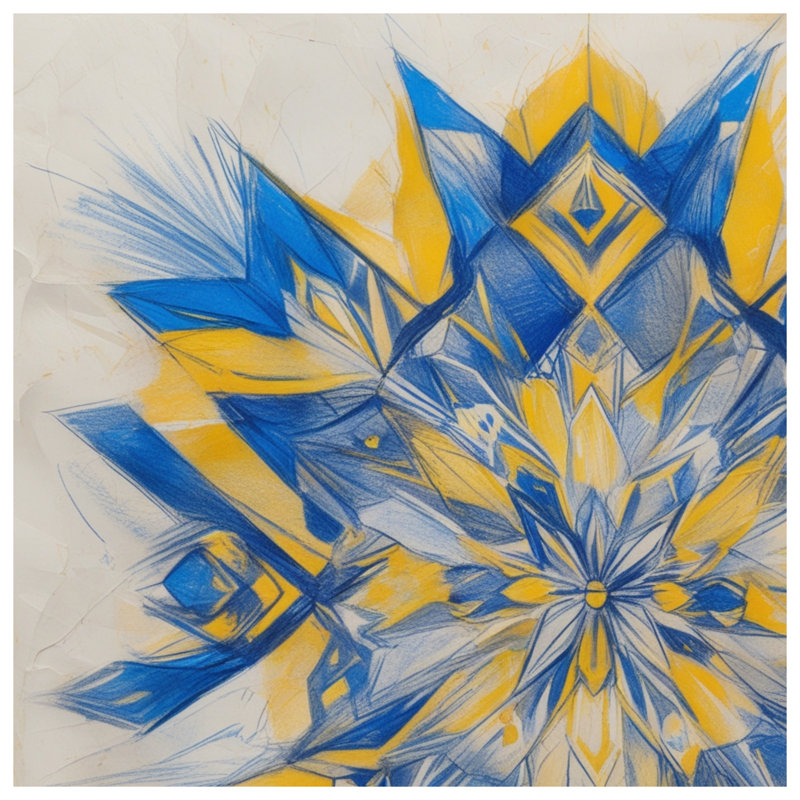 Couvertures kaléidoscope bleues et jaunes, 50in W x 60in H