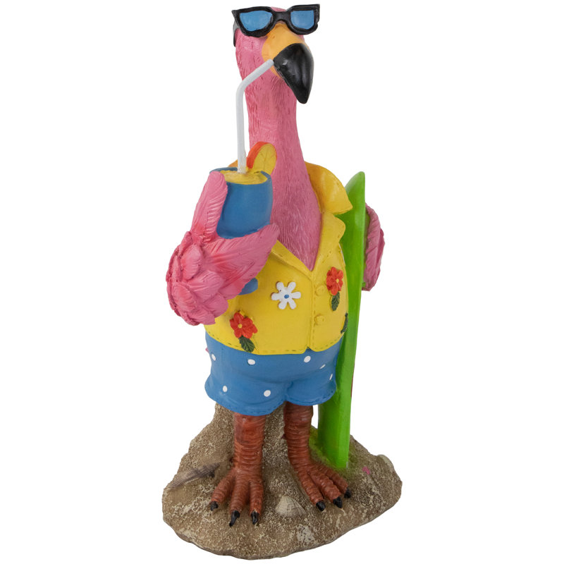 Statue de jardin 11,5 "flamant rose tropical
