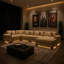 Canapé modulaire en velours côtelé de 154 po de large à 154 places, idéal pour le cinéma maison-840099074