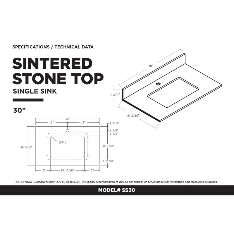 Gesell 30'' Single Bathroom Vanity with Stone Top, Matte Black, Navy Blue
