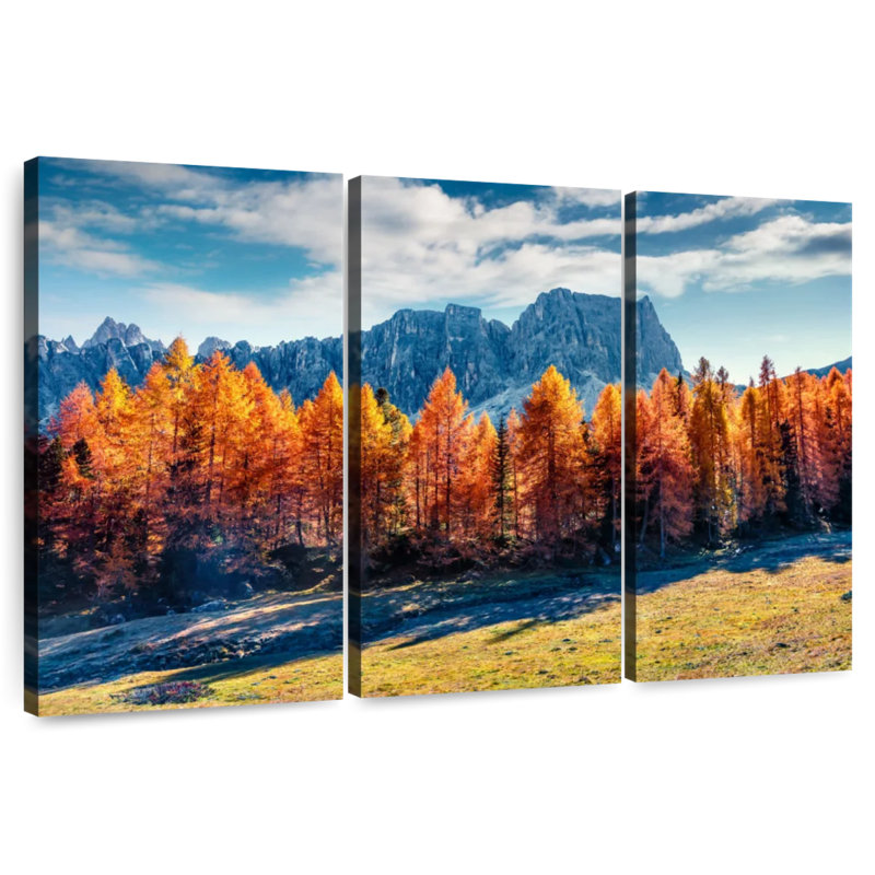 Alvord Autumn Larch Trees, 28" H x 45" W