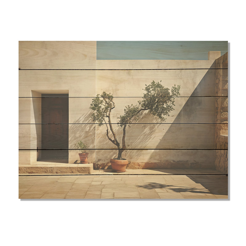Seasim House, paysage de mimalisme I - Minimalisme côtier, art mural sur bois de pin naturel, H 30 po x l 40 po