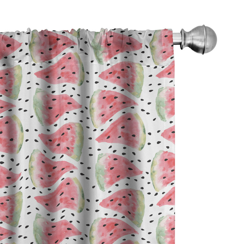 Watercolor Semi-Sheer Rod Pocket Sliding Panel, 28" x 63"