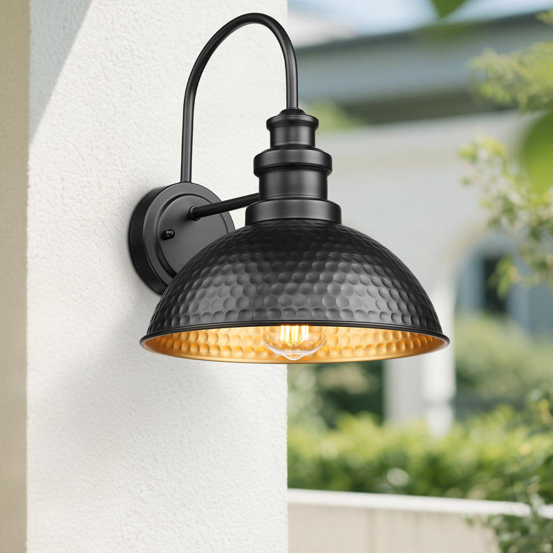 Outdoor Farmhouse Barn Lights, Rustic Outdoor Wall Sconce, Exterior Wall Lights, Front Door Mounted Lighting Fixture,Vintage Outside Lighting For Porch, Patio, Garage (Black, 4 Pack)