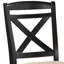 Fabric Upholstered Wooden Counter Height Chairs with X Design Backrest, Brown