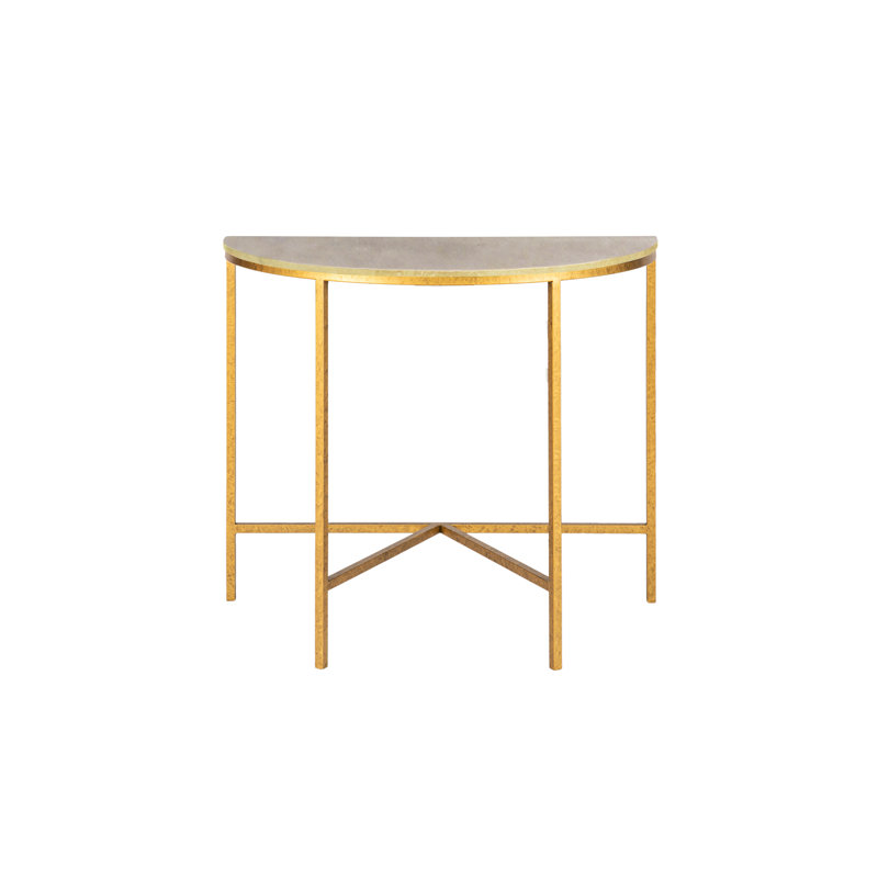 Vermont 38" Console Table, Royal Gold, Lite Travertine