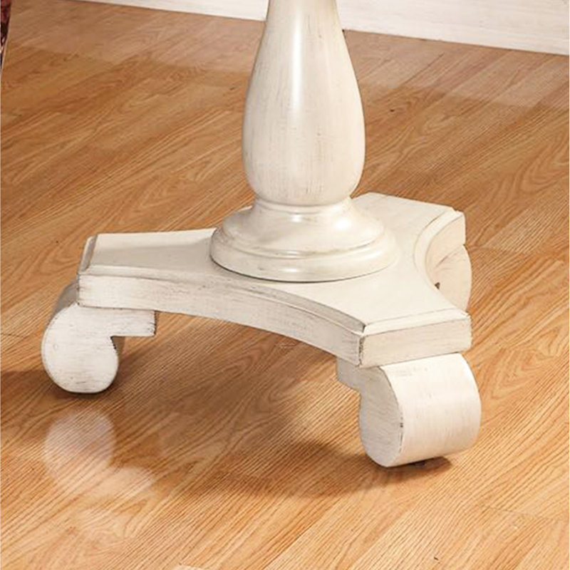 Table d'appoint en bois massif blanc de 26 po x 26,5 po, Blanc