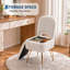 Petit fauteuil de coiffeuse blanc avec dossier et rangement, tabouret de maquillage moderne-2112591782-2112591800
