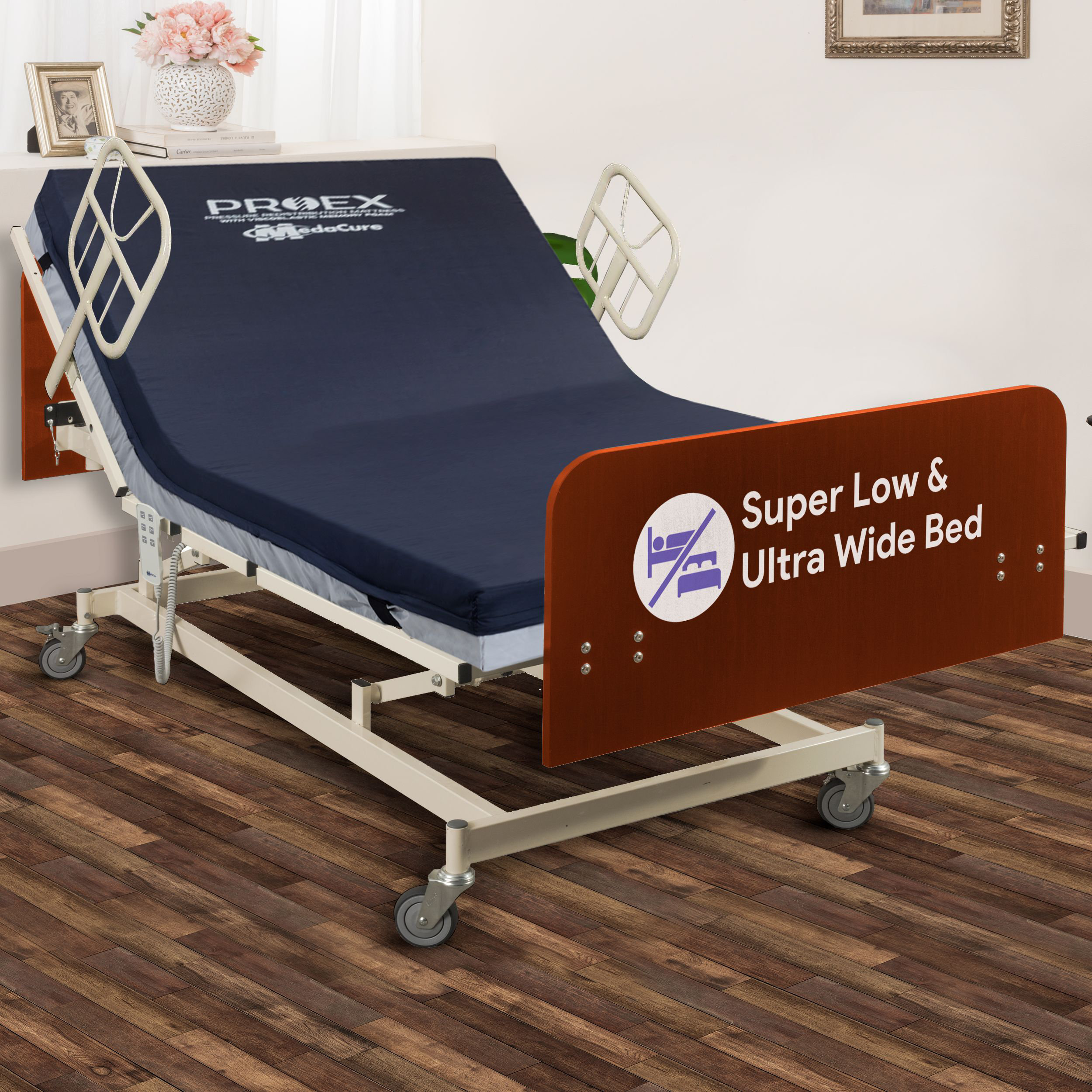 Medacure Ultra Wide Fully Adjustable Bariatric Hospital Bed, Full