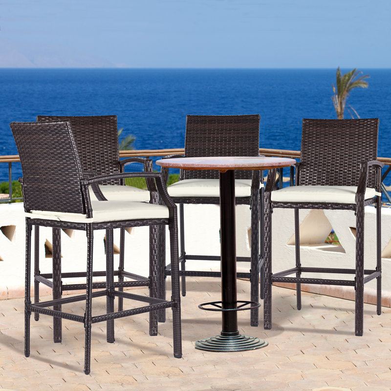Tabouret de bar 46 po avec coussin Charone