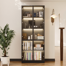 78.7'' H x 31.5'' W 5-Layer Bookcase With Glass Doors And LED Lights