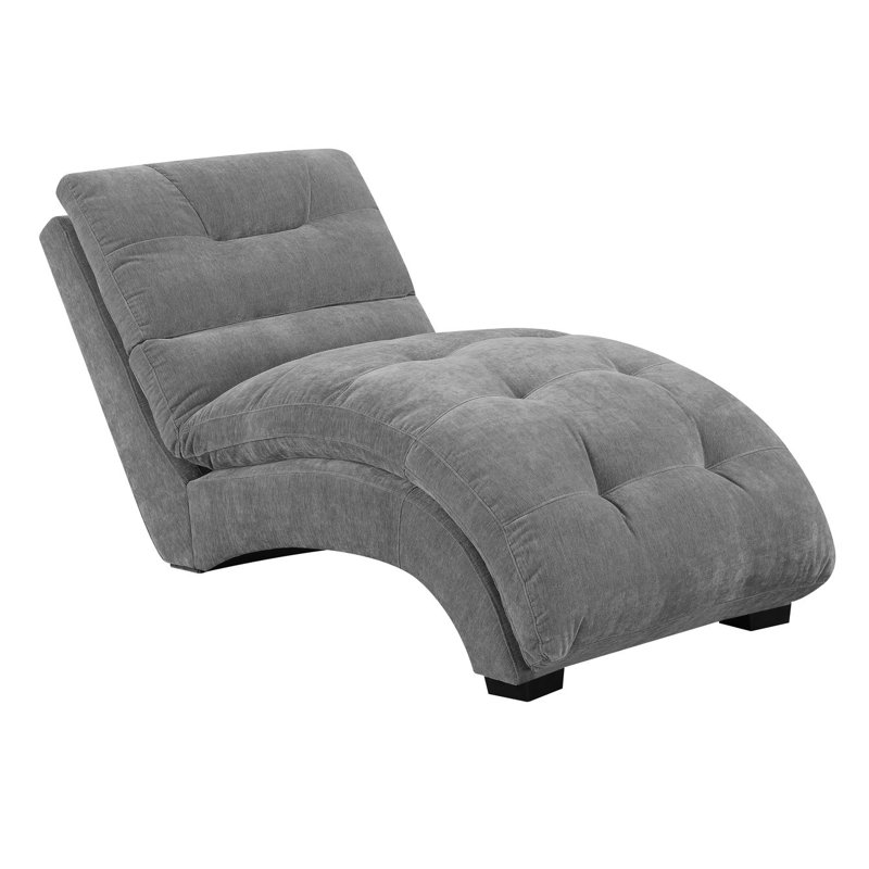 Chaise longue sans accoudoirs capitonnée Raley, Granite