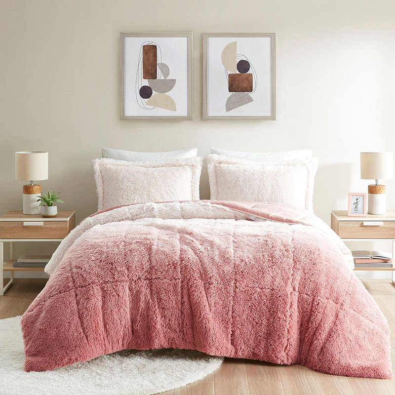 Édredon en fausse fourrure Ombre Blush - Simple / Simple TG