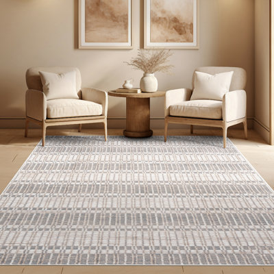 Tapis d'intérieur contemporain beige beige