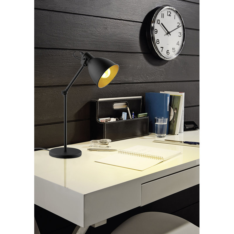 Lampe de bureau noire 17 po Marblehead, Doré
