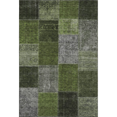 Premium Machine Washable Aquia Olive Rug