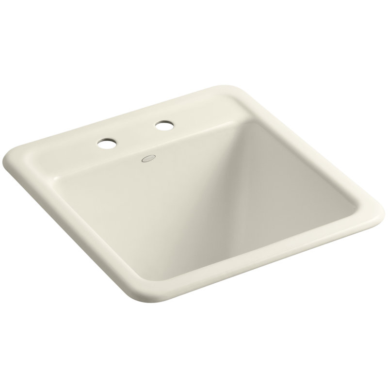 Park Falls 22" L x 21" W Service Sink, Almond, 3 holes