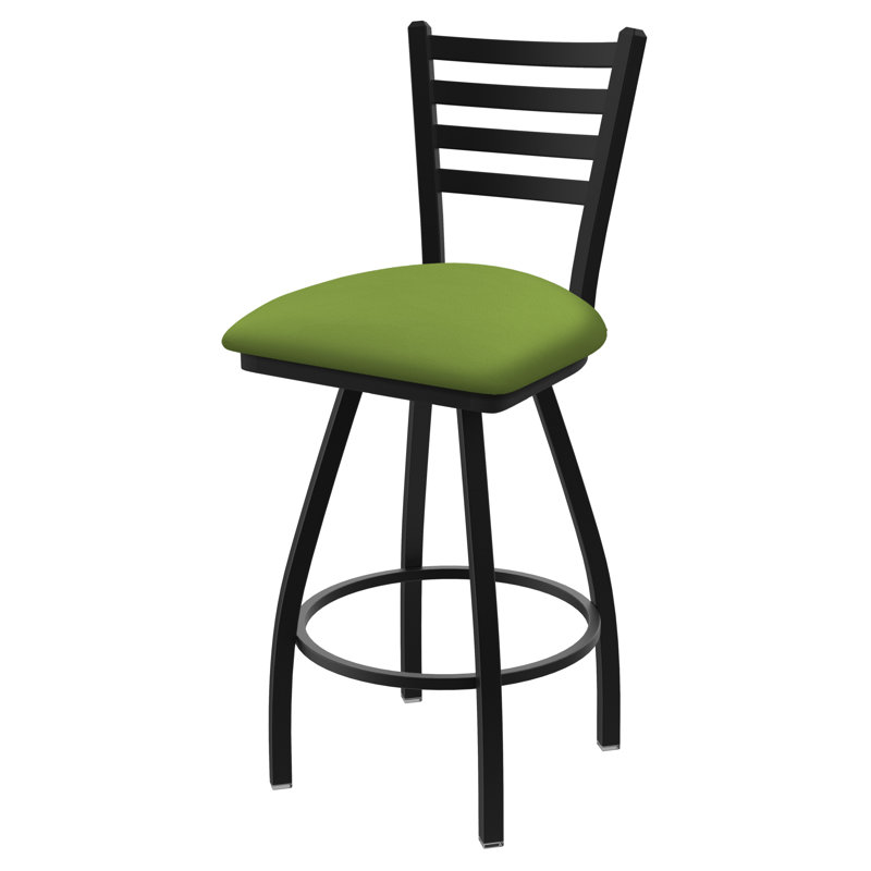 Tabouret de bar pivotant de 36" Evers, Noir froissé, Vinyle - vert kiwi Canter, Extra Tall (36” Seat Height)