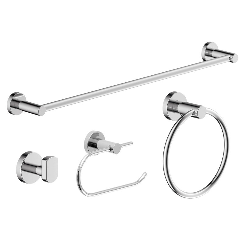 Dia 4 Piece Bath Accessory Hardware Set, Polished Chrome