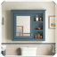 Armoire à pharmacie murale avec miroir et 3 tablettes ouvertes-842010832