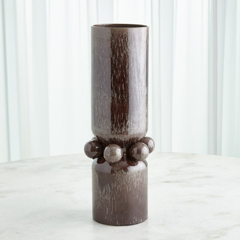 Vase de table en céramique fabriqué à la main, Bronze, H 20,75 po x l 8 po x P 8 po
