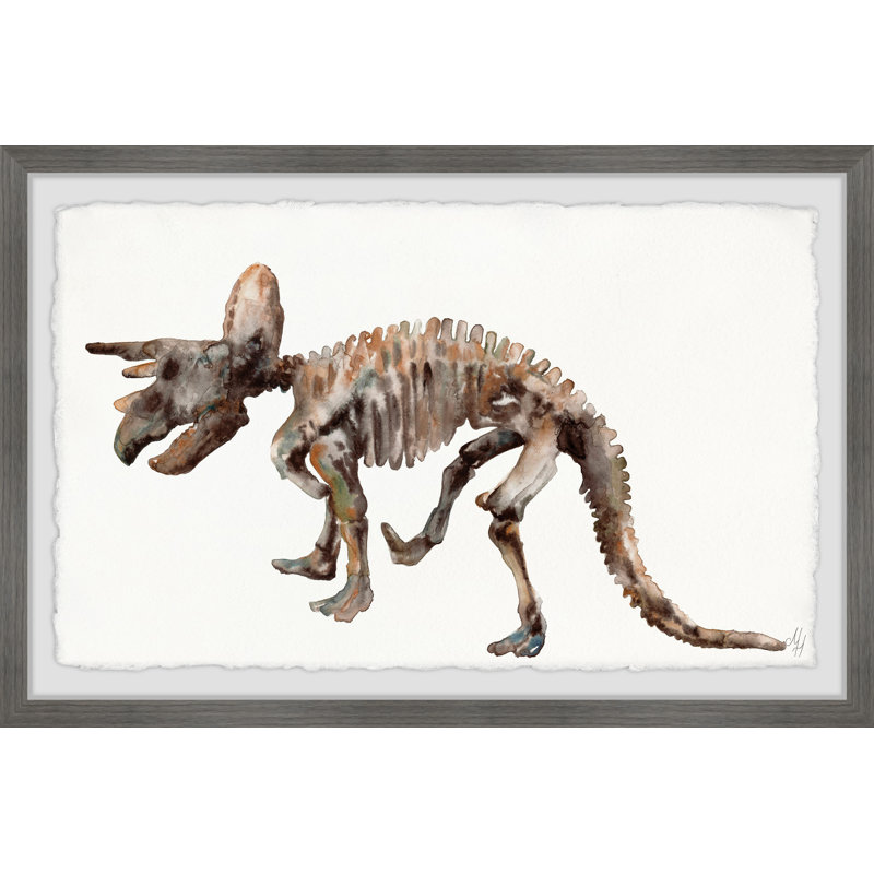 Tonya Triceratops Skeleton - Single Picture Frame Painting, 38cm H x 45cm W