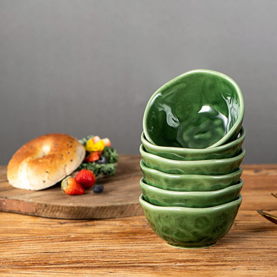 Ceramic Small Dessert Bowls Set 10 Oz,Microwave, Oven And Dishwasher Safe,(Red/Set Of 6)