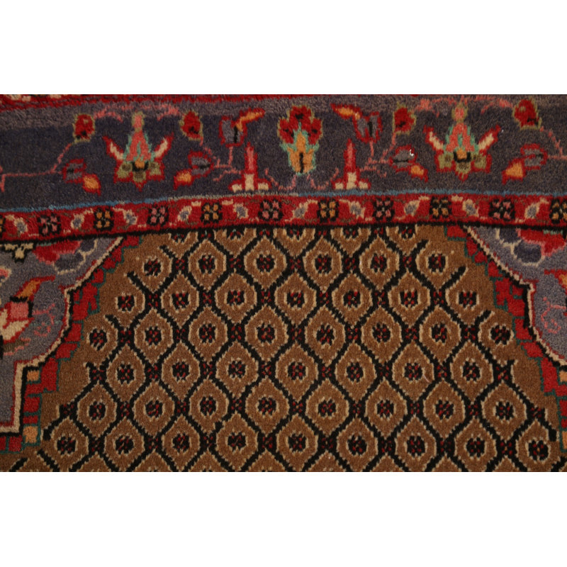 Tapis persan brun en laine noué à la main 4 x 8