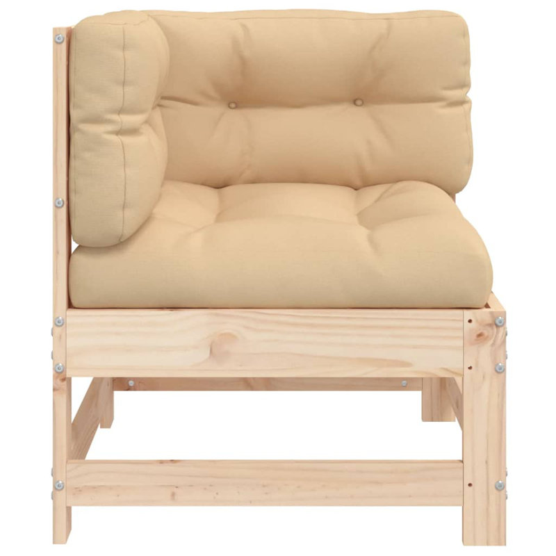 Auzair Pine Outdoor Lounge Chair, Beige, Brown
