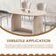 Table de salle à manger en bois extensible, table de cuisine ovale moderne avec un design à deux piliers élégant, parfait pour la salle à manger et le rassemblement, multifonctionnel et peu encombrant, salon et salle à manger.