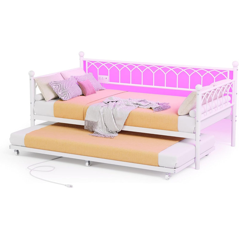 Twin Metal Daybed, Easy Assembly Space Saving, White